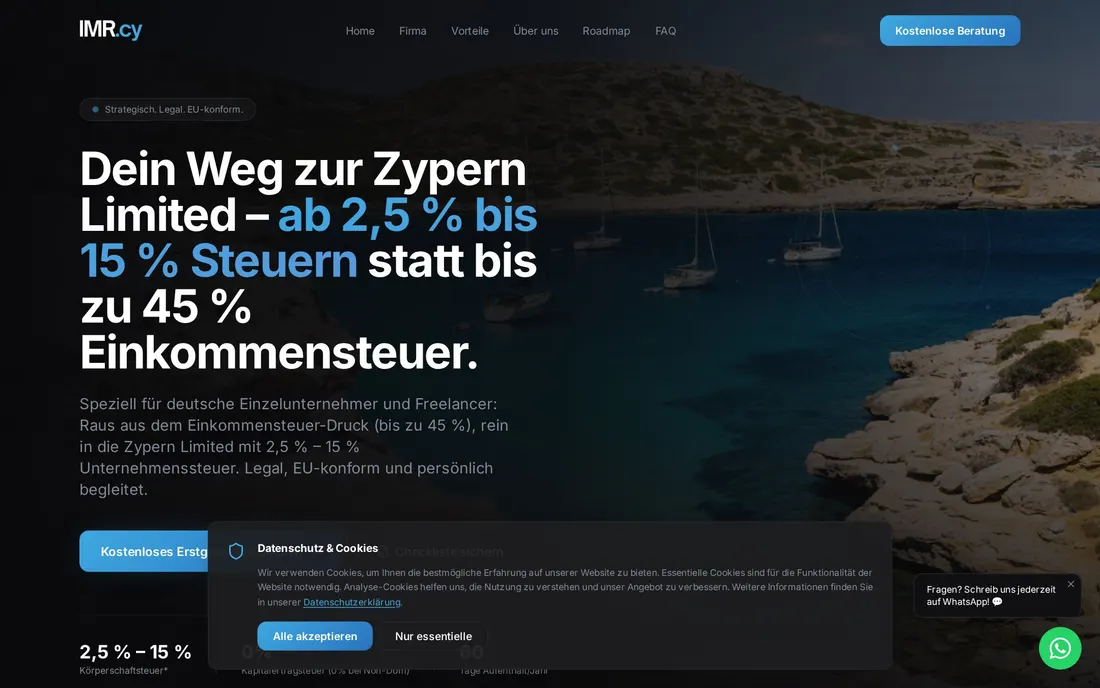 Startseite von ichmussraus.cy